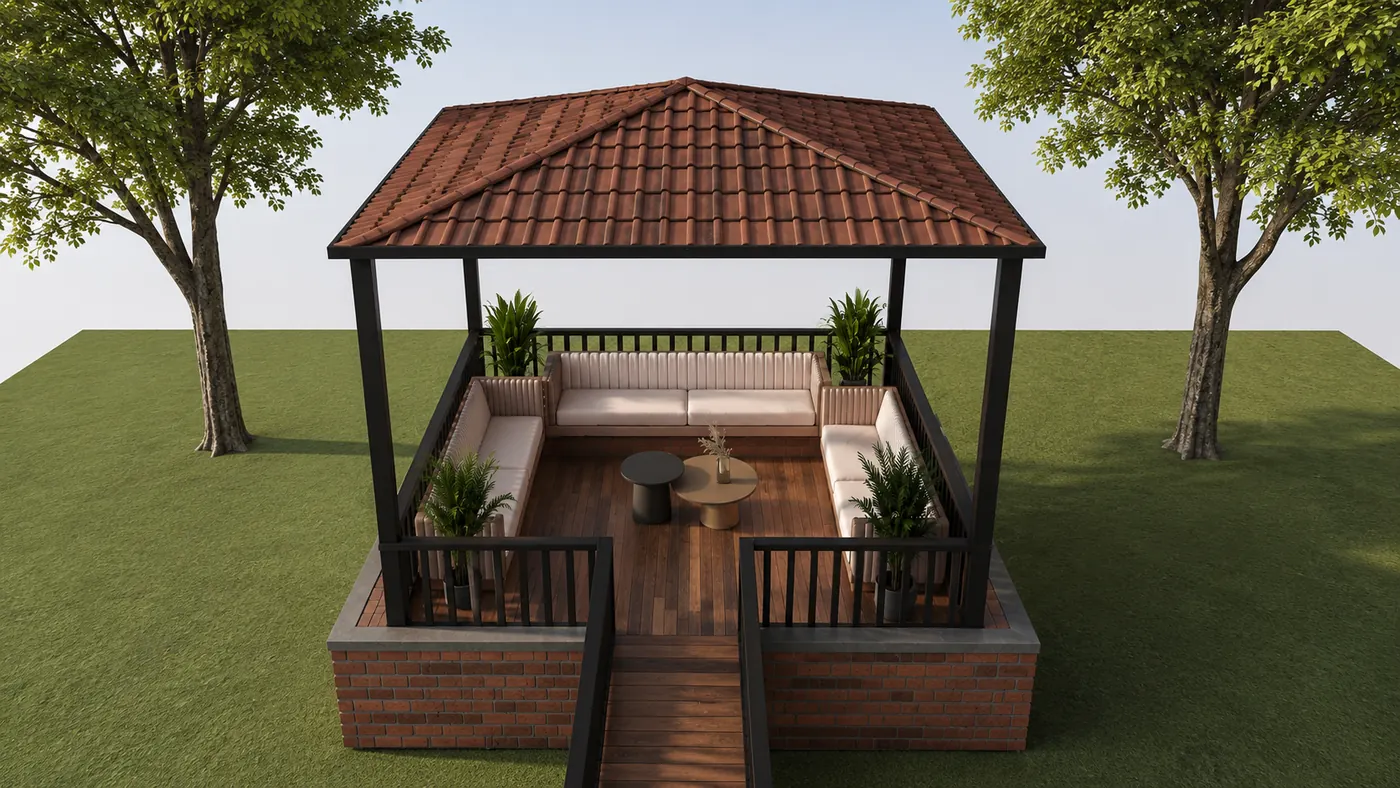 Terracotta Courtyard Pavilion