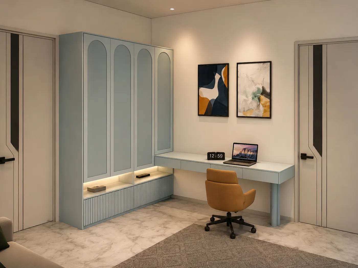 Bespoke Study Desk and Wardrobe Joinery