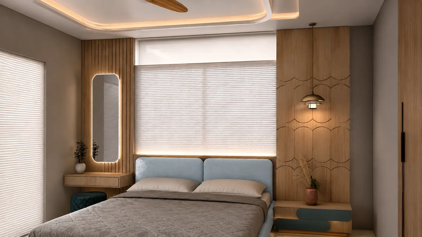 Sculptural Ceiling and Pendant Composition