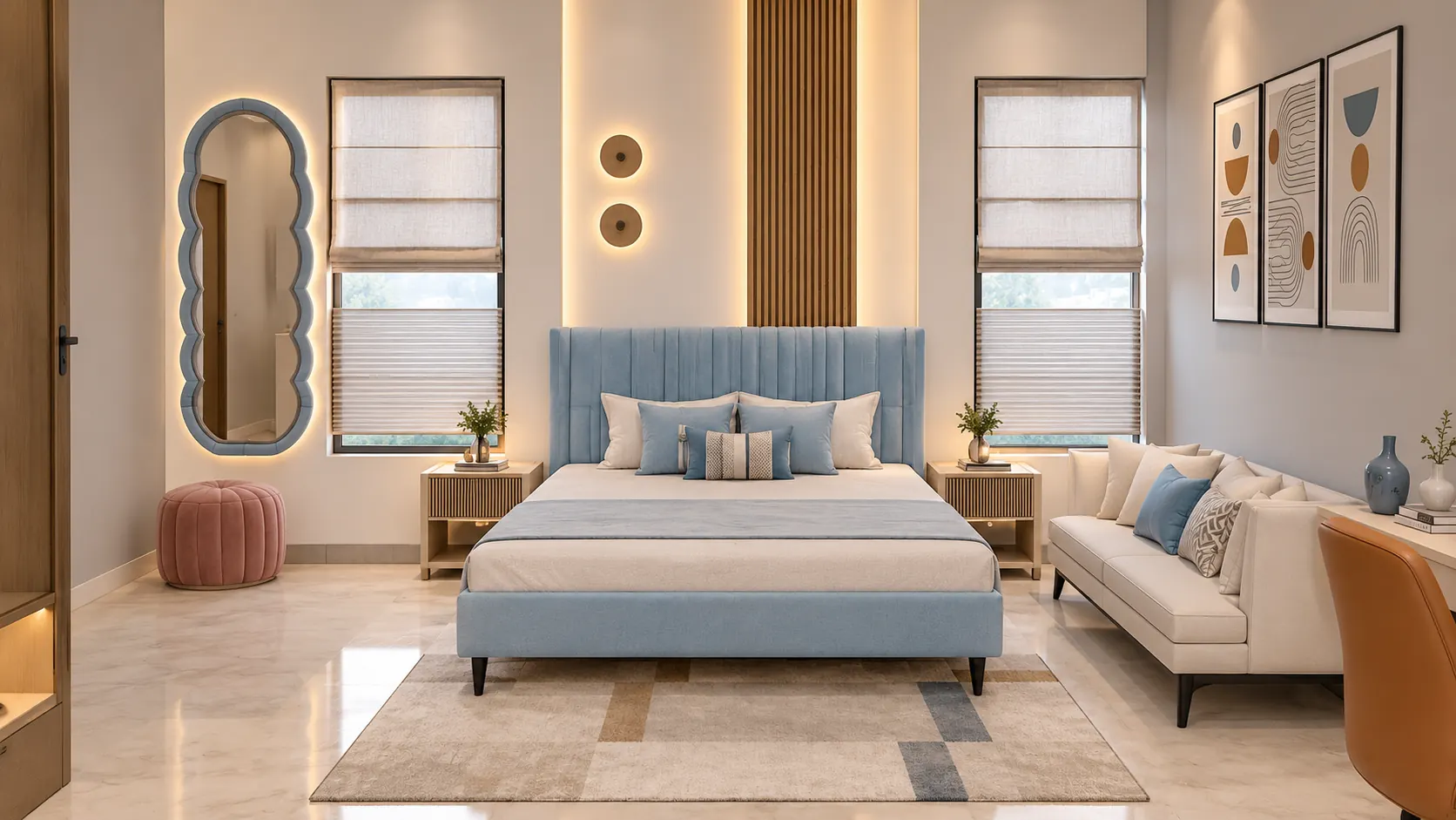 Soft Geometry Master Bedroom Hero Interior