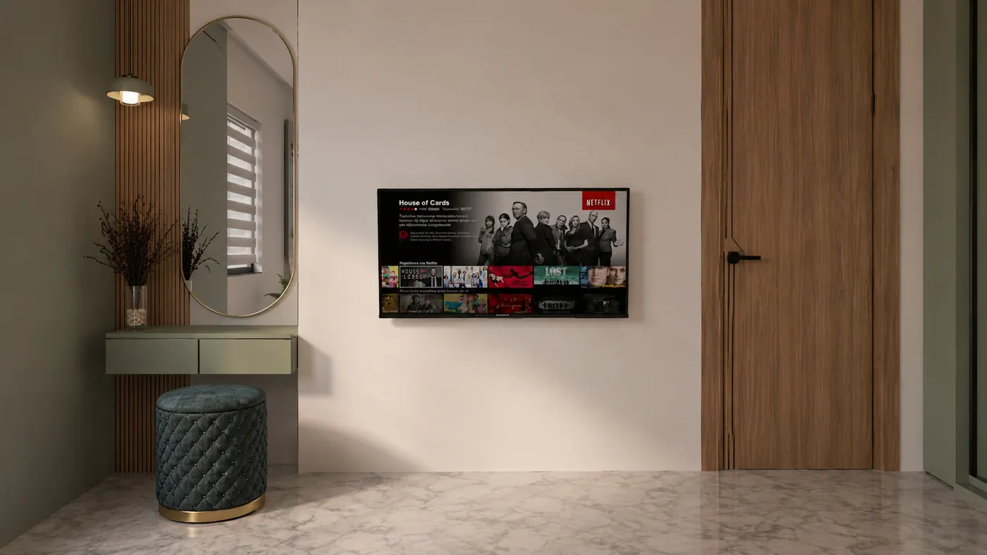 Dressing Console and Floor-to-Ceiling Doorway
